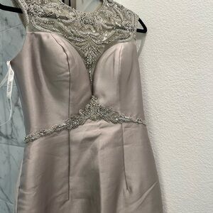 Stunning Silver Embellished Prom Dress